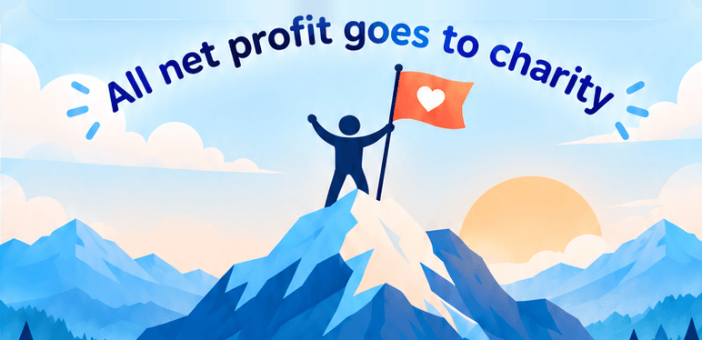 All net profit goes to charity
